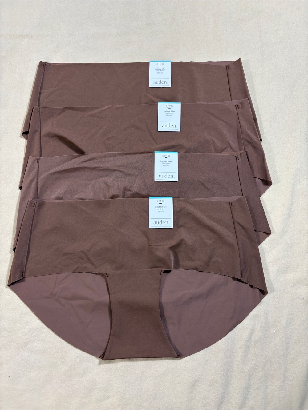 Auden Women’s Size Small Invisible Edge No-Show Hipster Underwear 4 Pair Set NWT